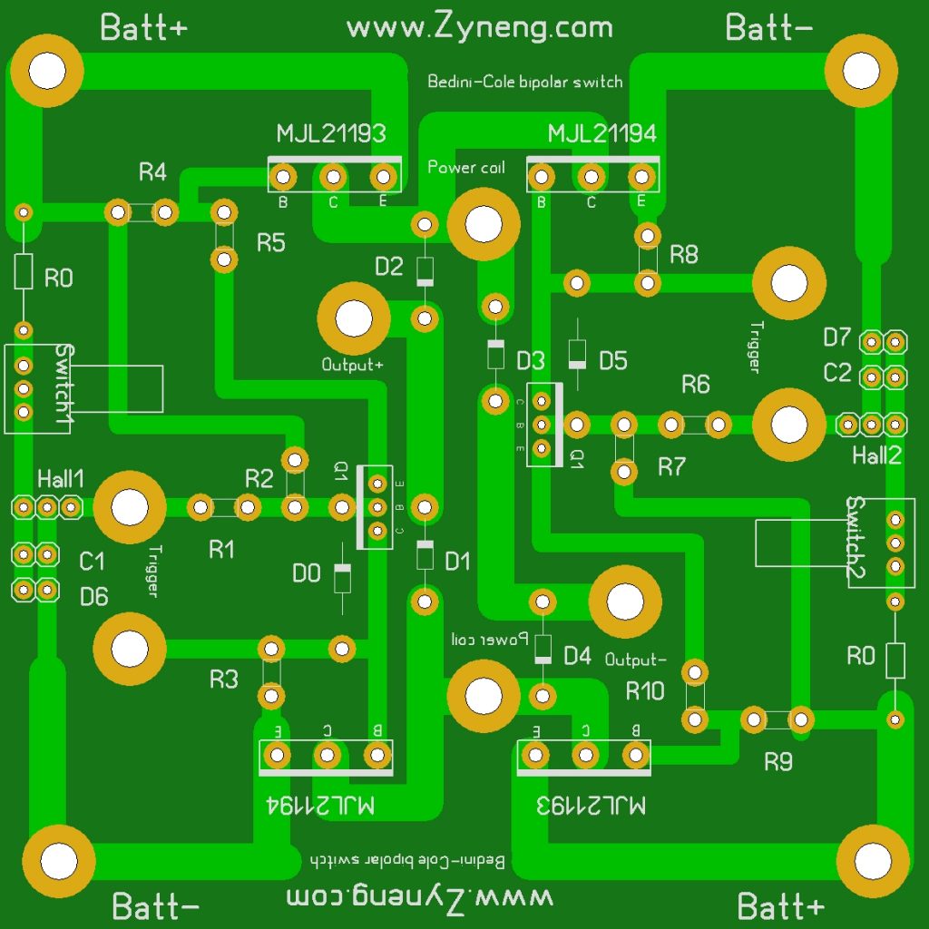 Bedini-Cole window motor pcb